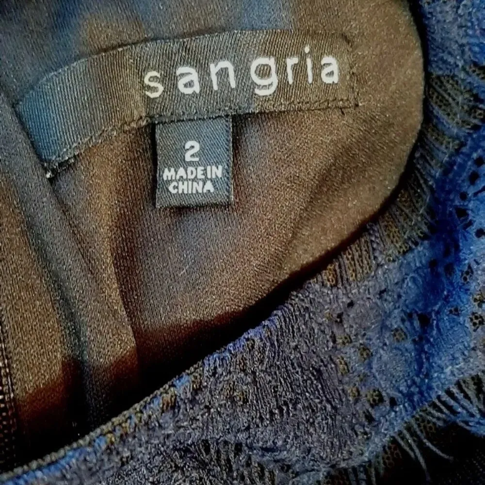 Navy Blue Lace Short Sleeve Black Mesh Modcloth Dress by - Image 8