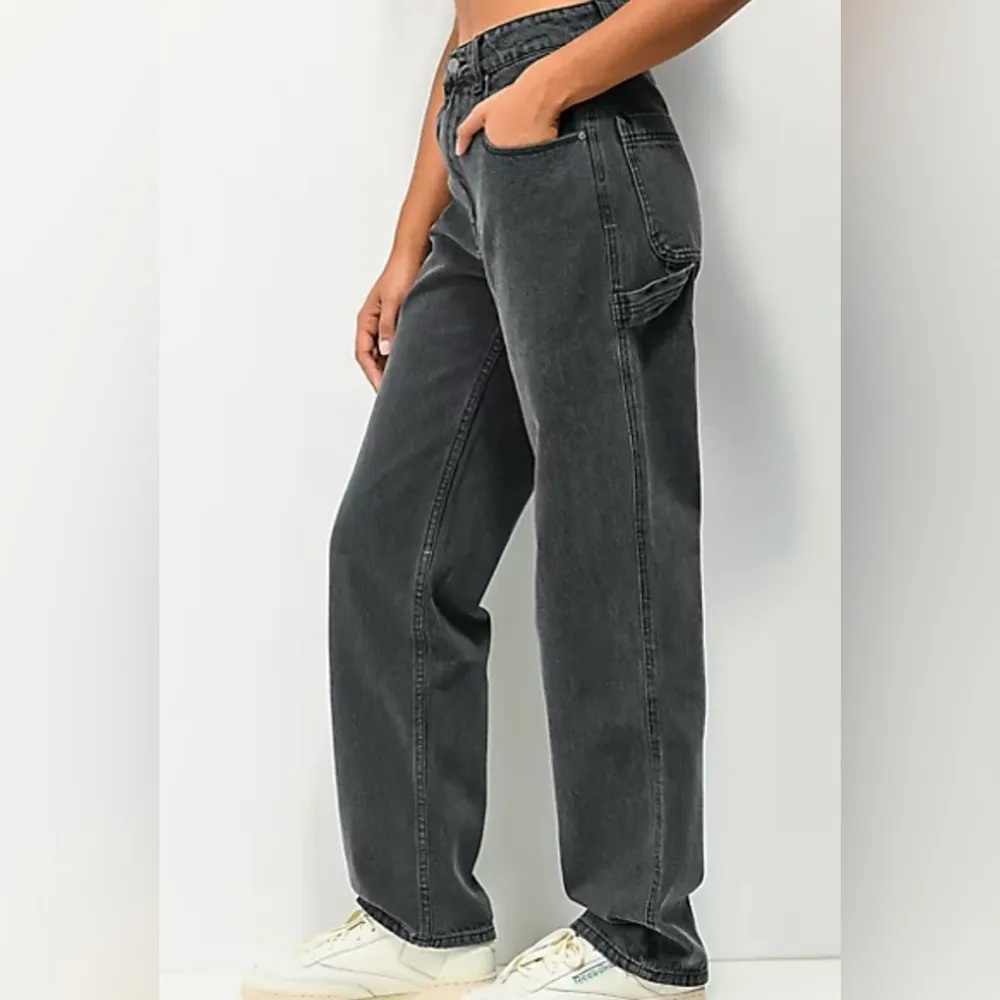 Grey/black baggy straight cut jeans - Image 8