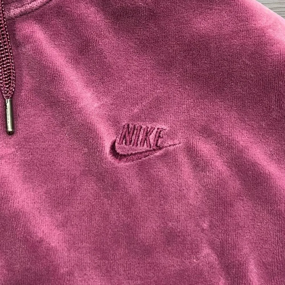 ★ Nike Velour Full Zip Velvet Pink Athletic Women’s Hoodie ★ - Image 3