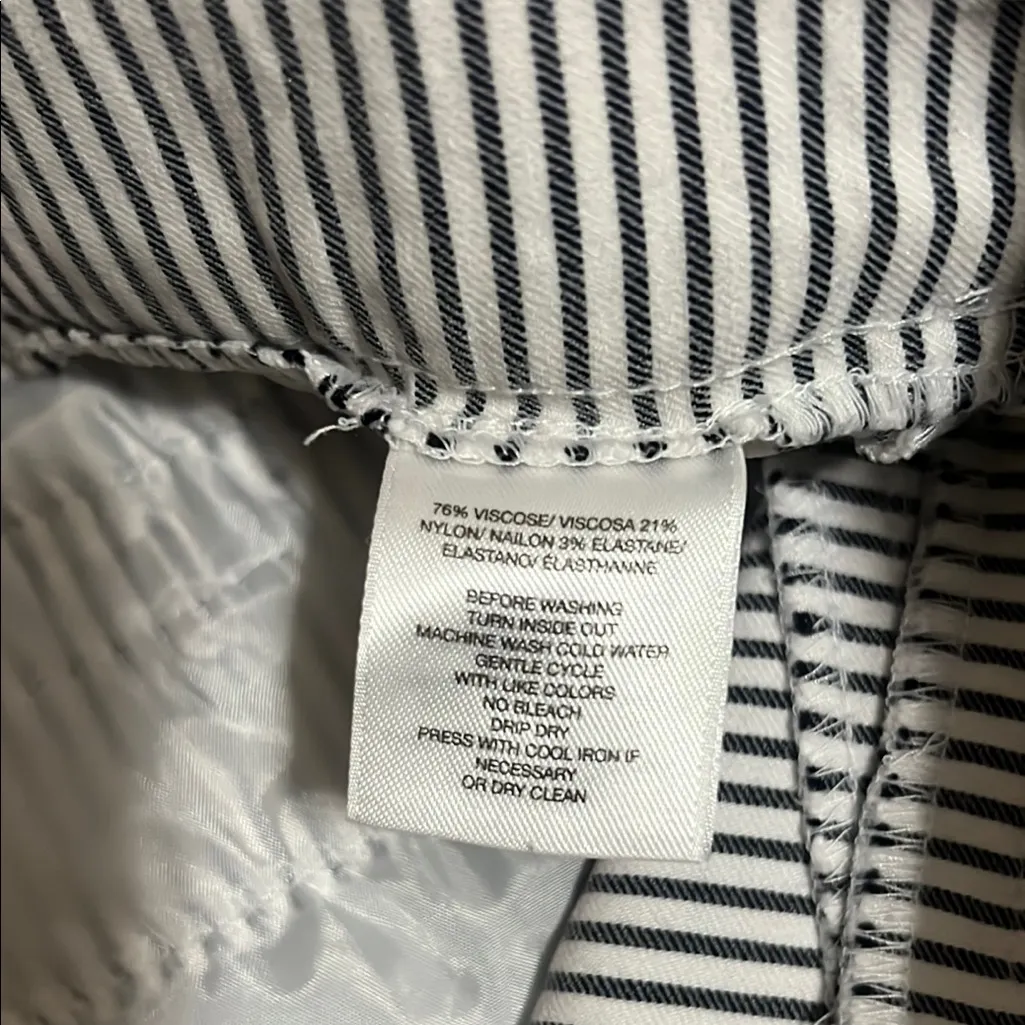 Anne Klein Black and White Striped Capris - Image 3