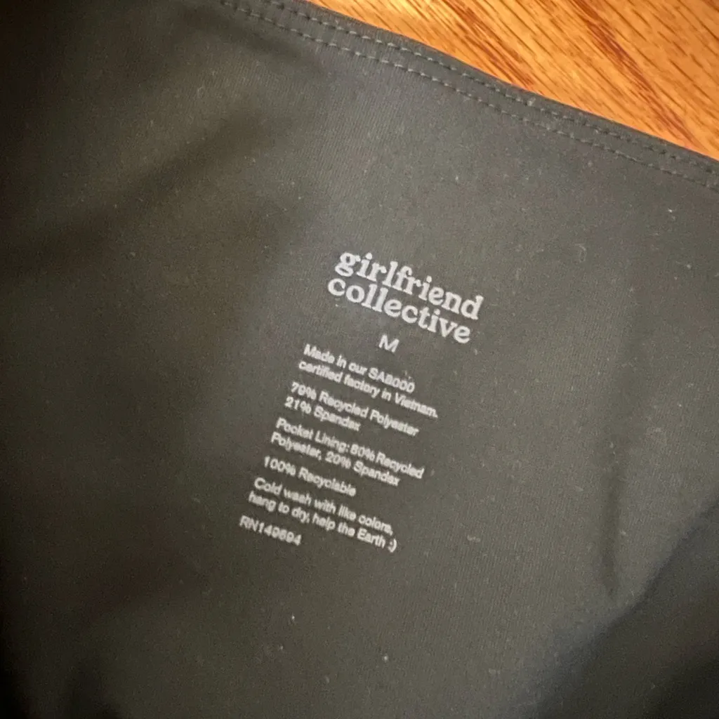 Girlfriend Collective High Rise Pocket Black Bike Shorts - Image 5