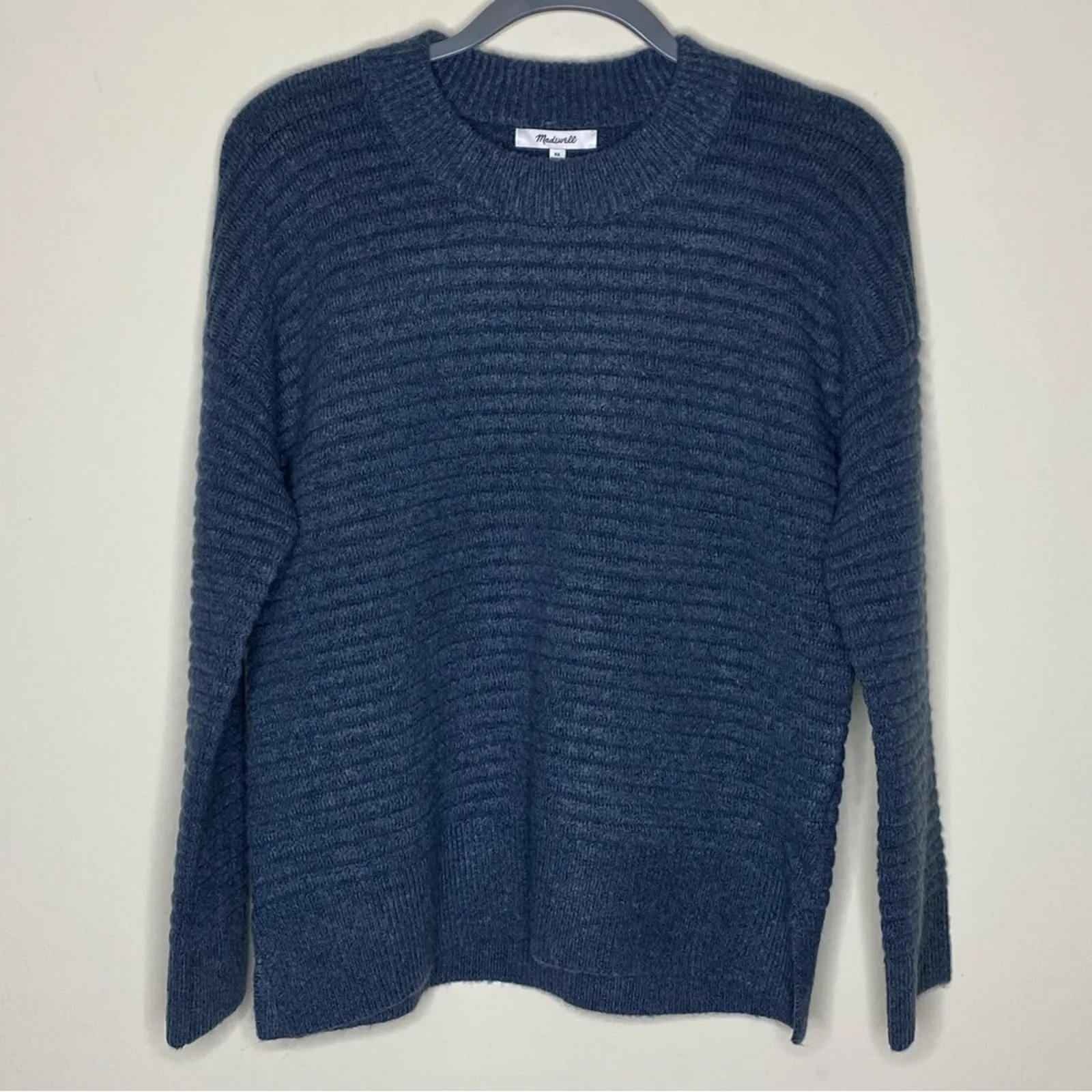 Madewell Elsmere Sweater Pullover Wool Blend Heather Lake SOFT Women Size XS NWT - Image 2