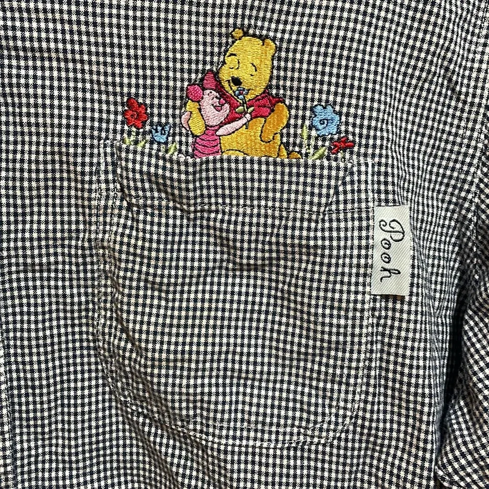Disney Vintage Winnie the Pooh Embroidered Plaid Button Down Shirt 18W/20W - Image 7