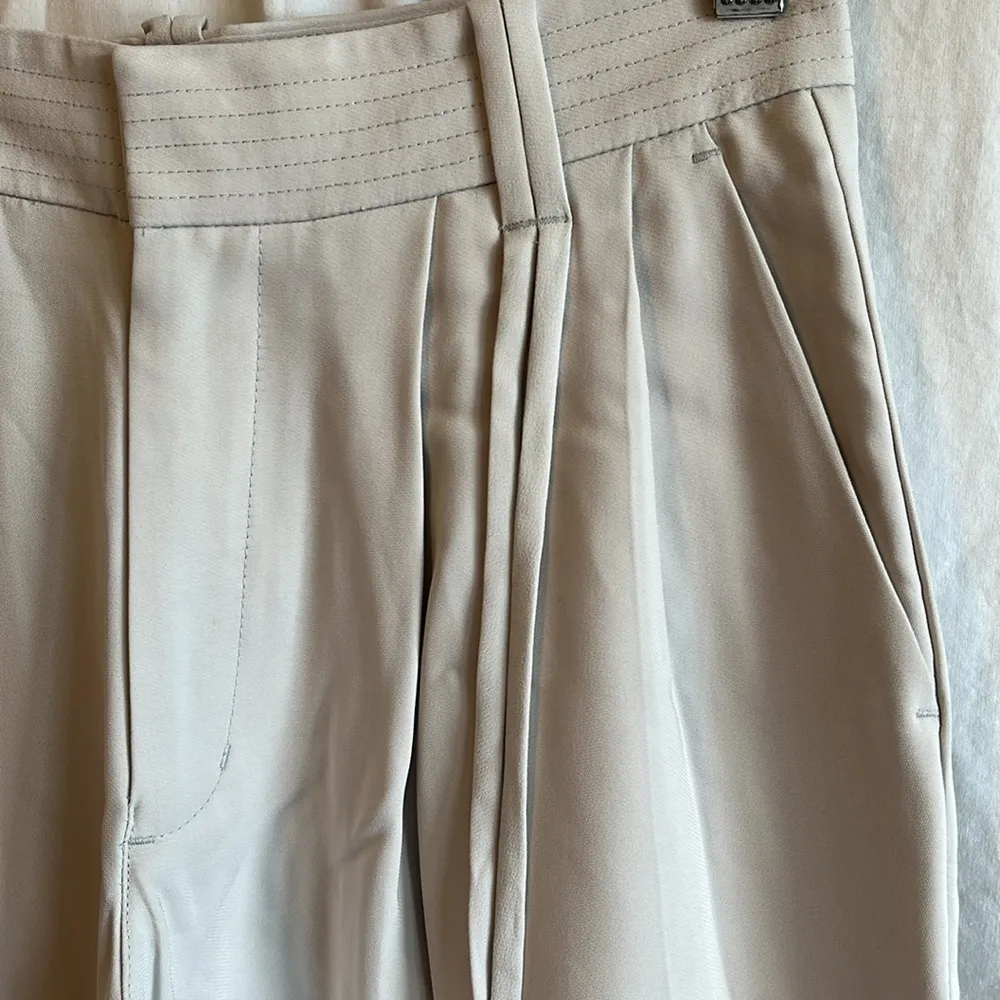 AYR The Gloss Pant Double Tassle Waist Wide Leg Flowy Pleated Trouser - Image 4