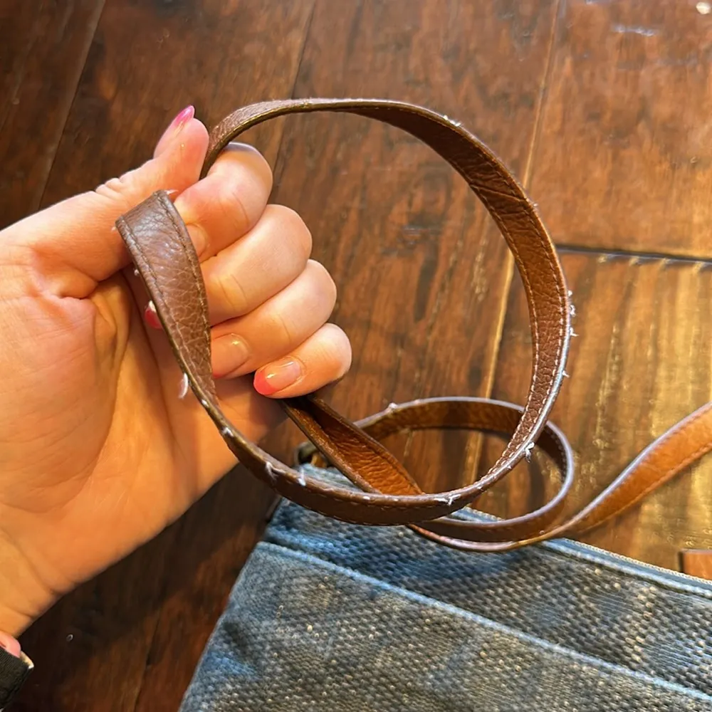 Fossil  Straw Crossbody Purse Bag Blue - Image 9