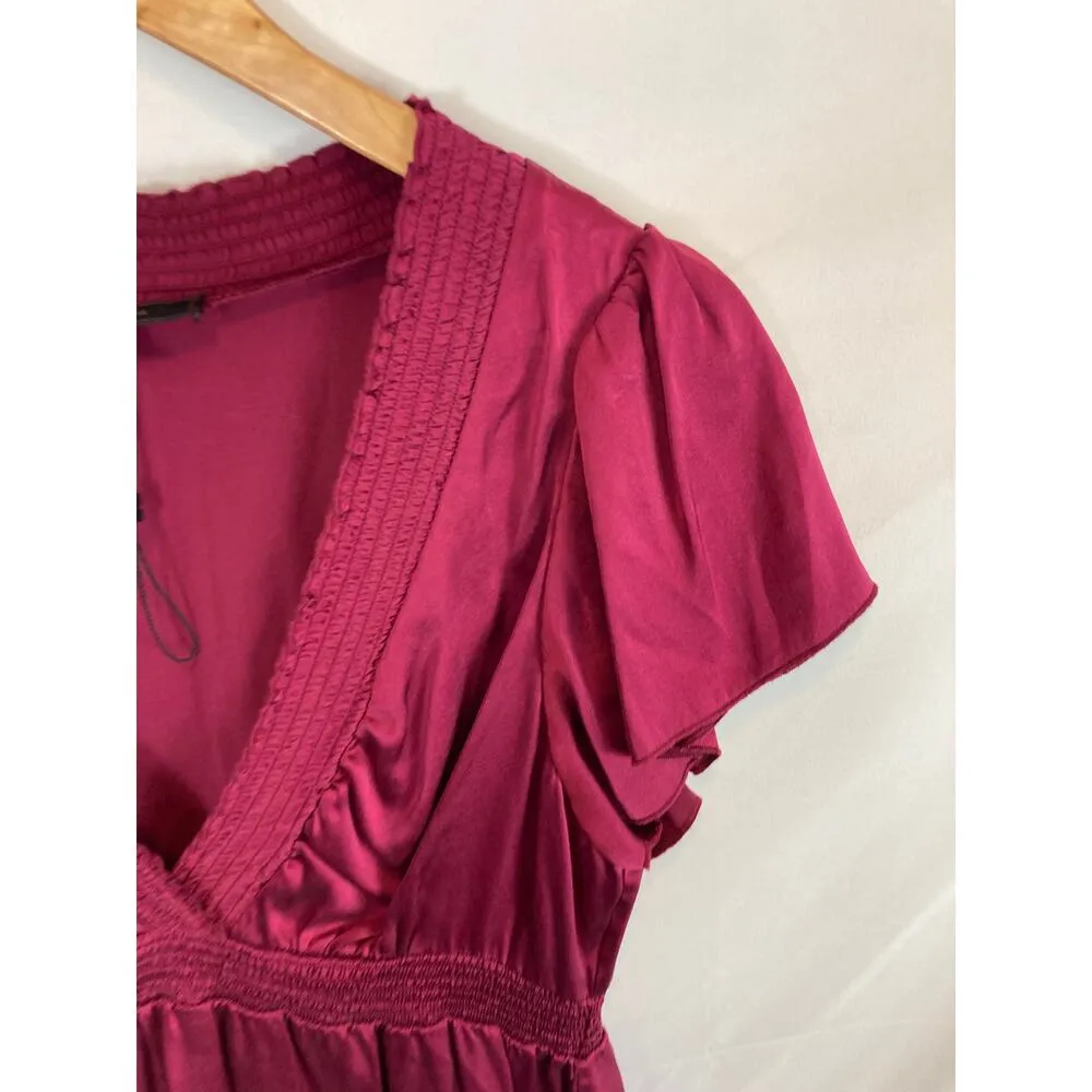 BCBGMAxazria Silk Babydoll Blouse Size Medium - Image 2