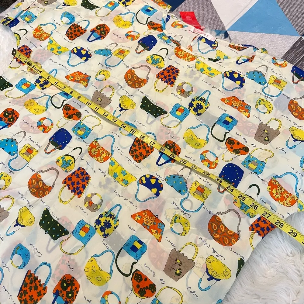 Allegra K Novelty Print Top Blouse Handbag Purses All Over Print Women’s Size XL - Image 7