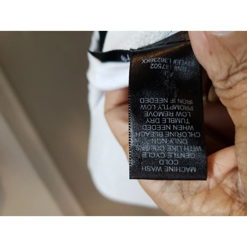 Ashley Stewart Top Women 22 24 White Black Embellished Long Sleeve Blouse - Image 10