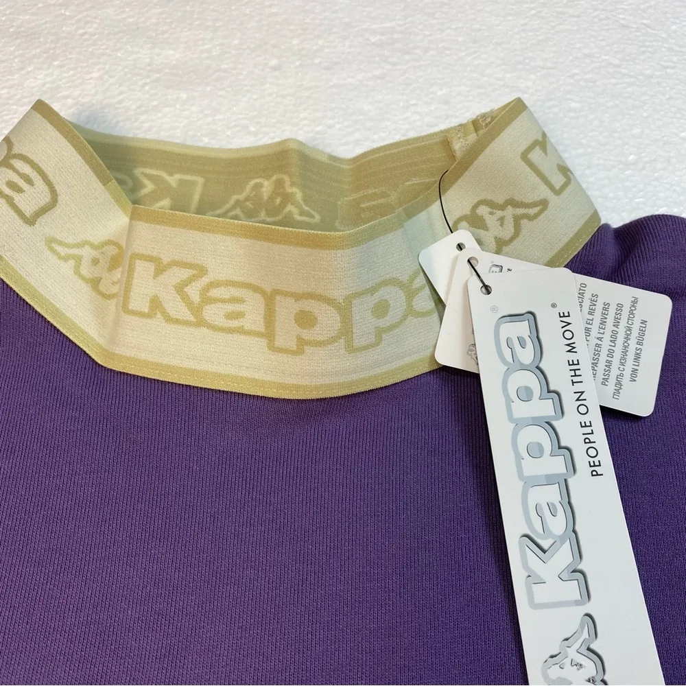 Kappa Logo Tape Elero Fleece Purple Sweatshirt Size Oversize X-Small NWT 20"x20" - Image 3