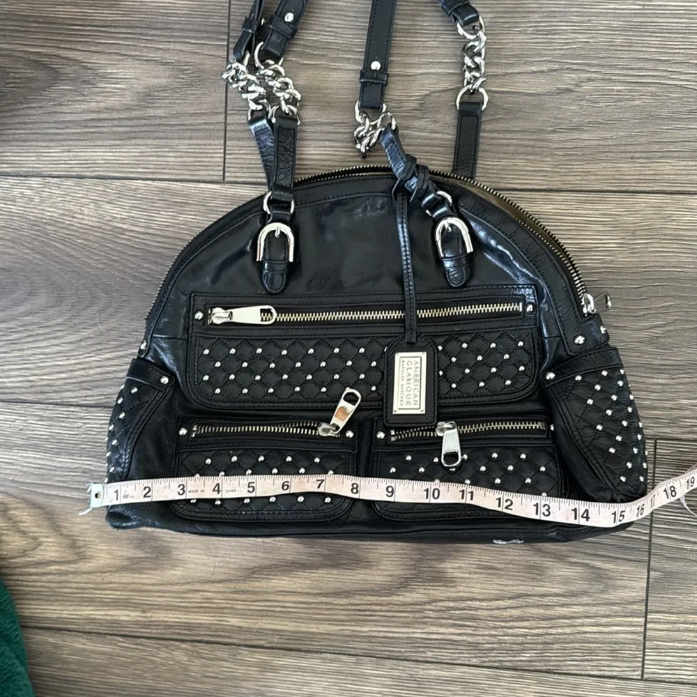 black leather studded silver  BADGLEY MISCHKA American Glamour  shoulder bag - Image 5