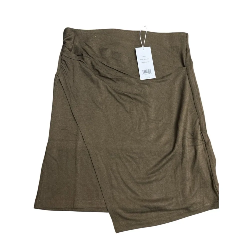 Vince Women's Gathered Skirt Dropped Brown Size XS New $225 - Image 5