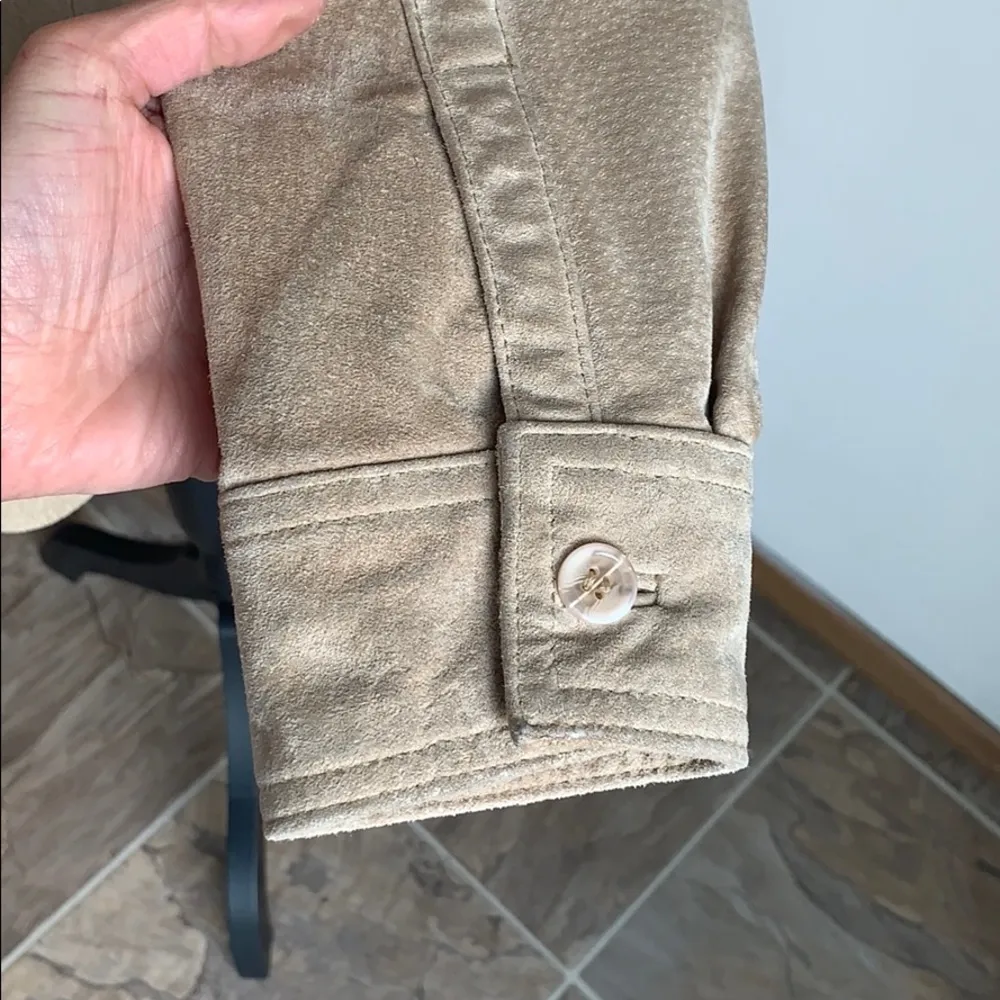 Vintage Live A Little Leather Button Down Jacket Top Size Large - Image 7