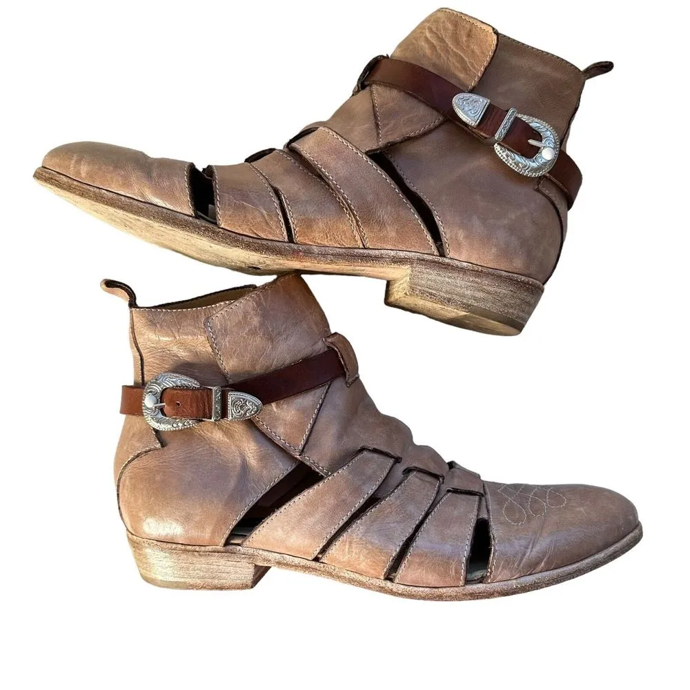 STEVEN By Steve Madden Cut Out Ankle Boots Distressed‎ leather Women's Size 38 - Image 2