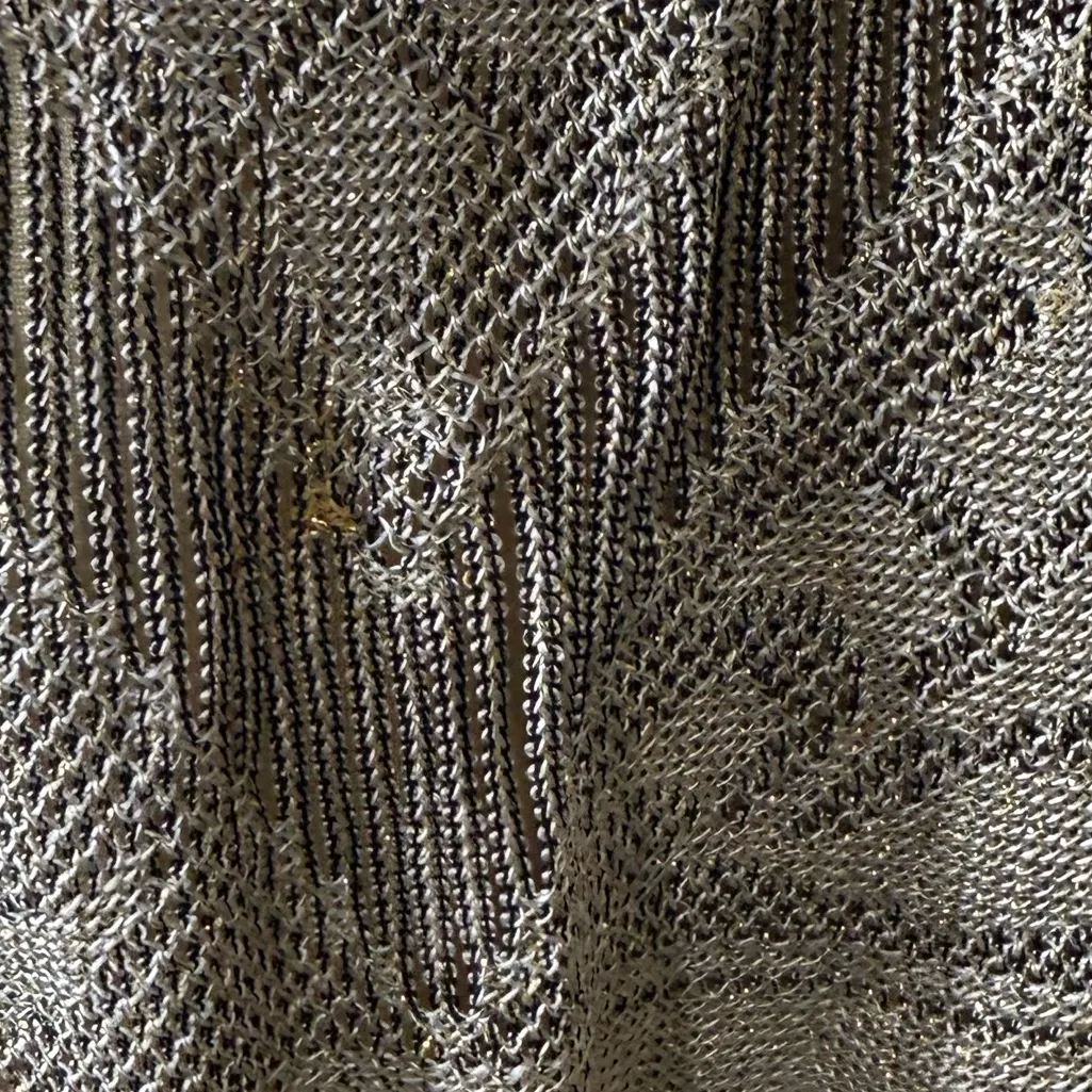 Vintage Damian’s silver gold crochet drop waist dress large - Image 3