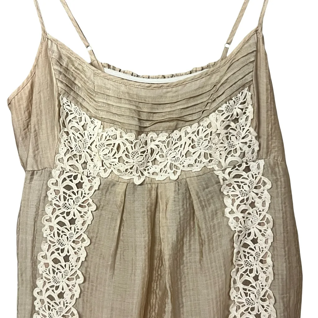 BCBGMaxAzria Womens Y2K Babydoll Cami Top Size S Lace Boho Fairycore Coquette - Image 2