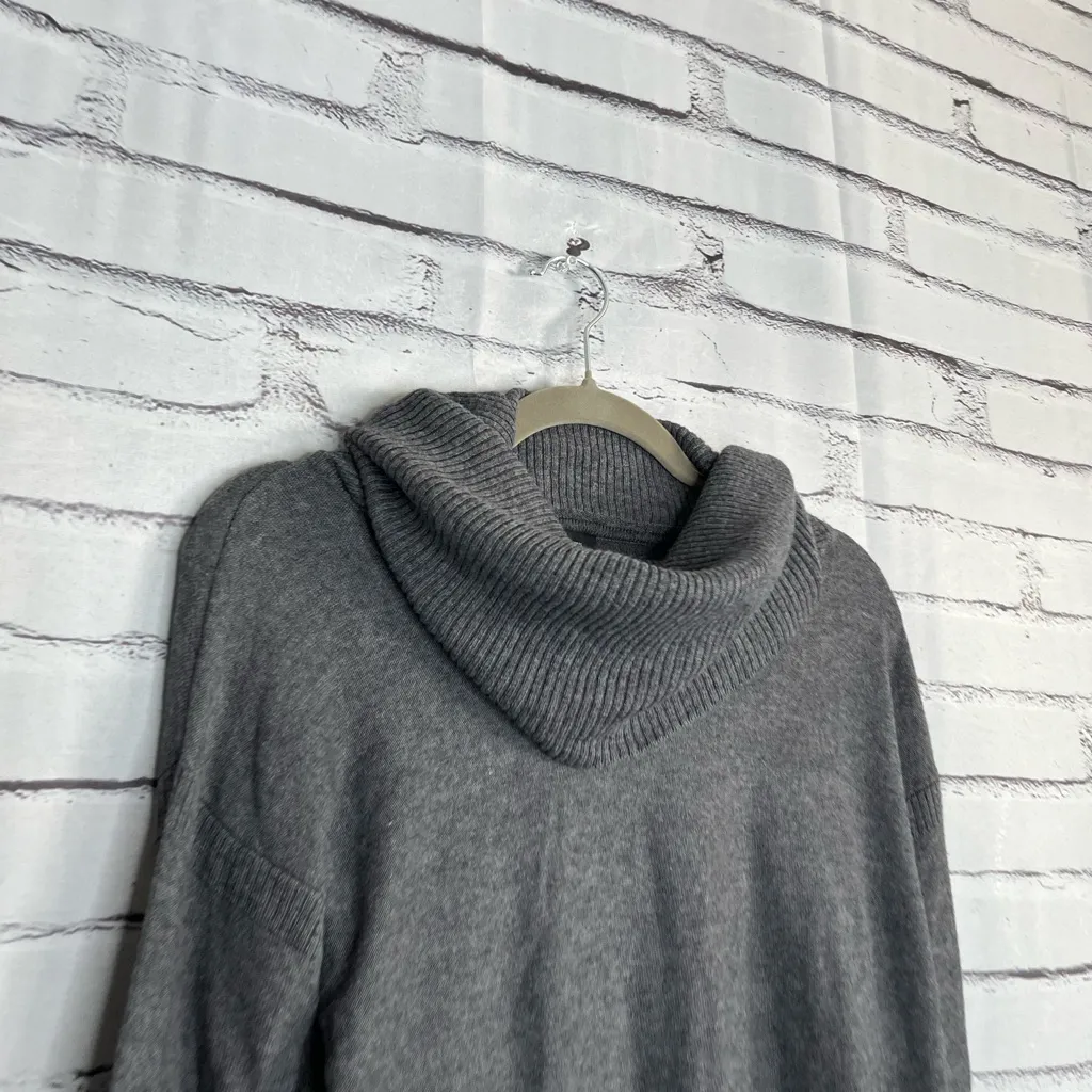 INC International Concepts Dark Grey Wool Cowl Turtleneck Sweater Women’s S Y2K Gray - Image 3