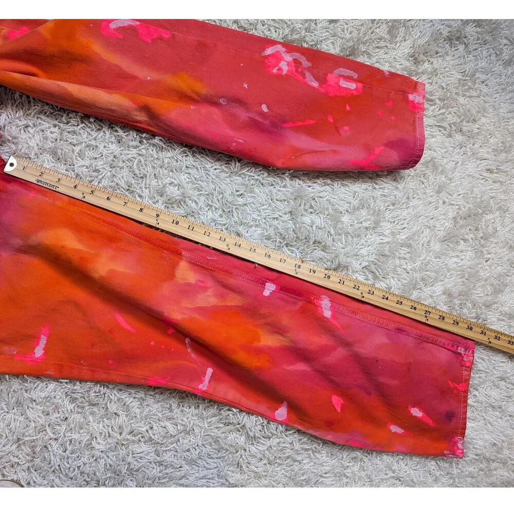 Good American Prentis Burrell 90s Loose Fit Tie Dye Jeans Pink Orange Size 2/26 - Image 12