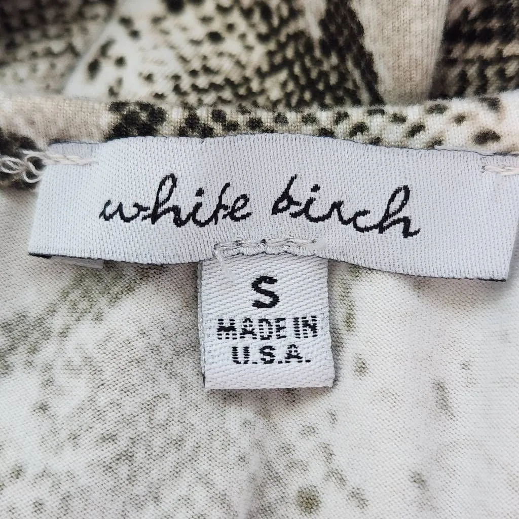 White Birch Snakeskin Babydoll Tunic Size Small Snakeskin Print Knit Top - Image 7