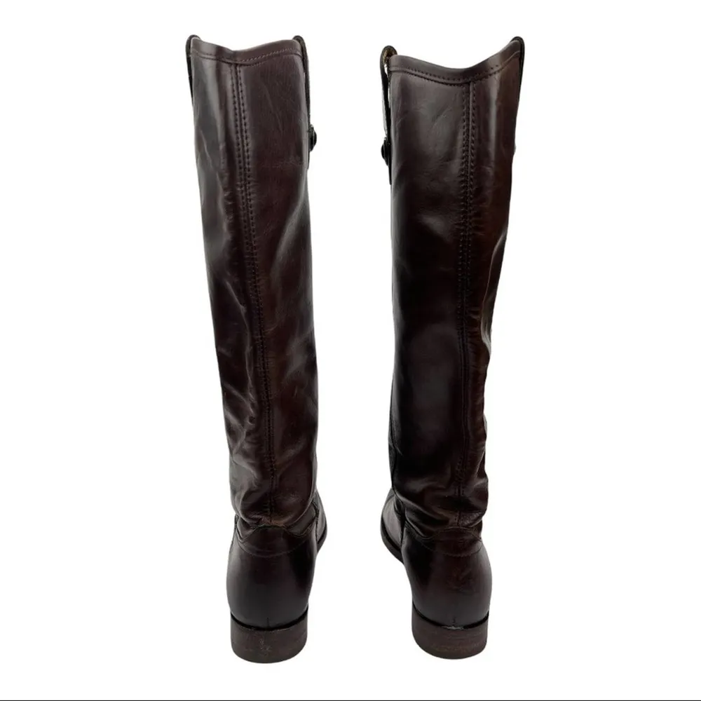 Frye Dark Brown Leather Melissa Western Tall Riding Boots  Size 5.5 Style 77167 - Image 16