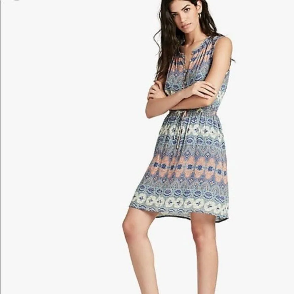 Lucky Brand Stained Glass Sleeveless Drawstring Waist Dress Small - Image 49