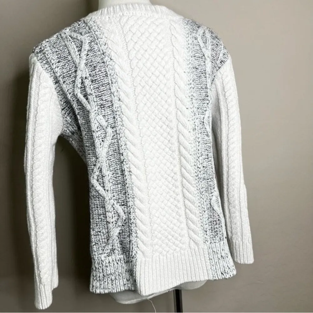 Derek Lam 10 Crosby Cable Knit Sweater Grey - Image 4