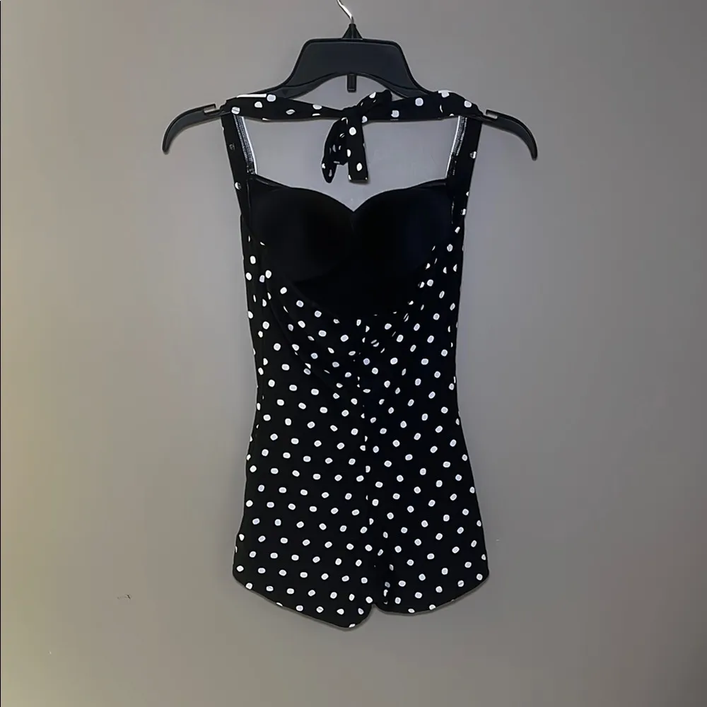 Seafolly Australia La Vita Polka Dot Boy-leg Swimsuit US Size 4 - Image 3