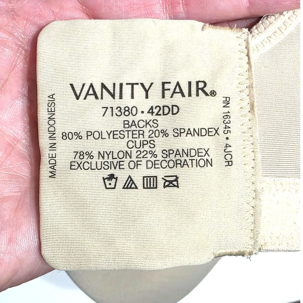 Vanity Fair Full Figure Beauty Back Smoother Wireless Bra 71380 Neutral 42DD - Image 4