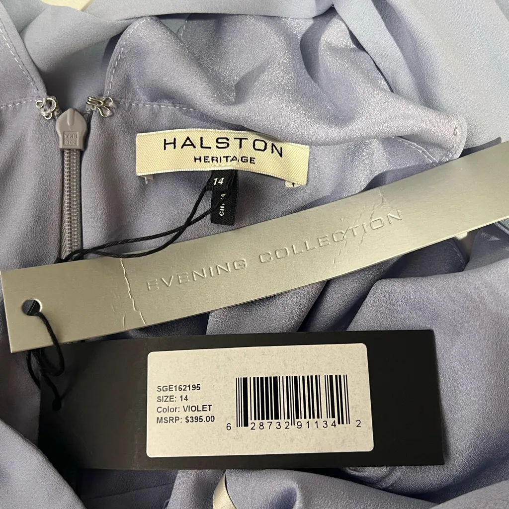 Halston Heritage Mock Neck Sleeveless Cape front dress | 14 NWT - Image 8