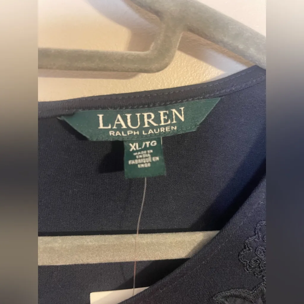 Ralph Lauren Dark Blue Blouse with Bell Sleeves - Image 4