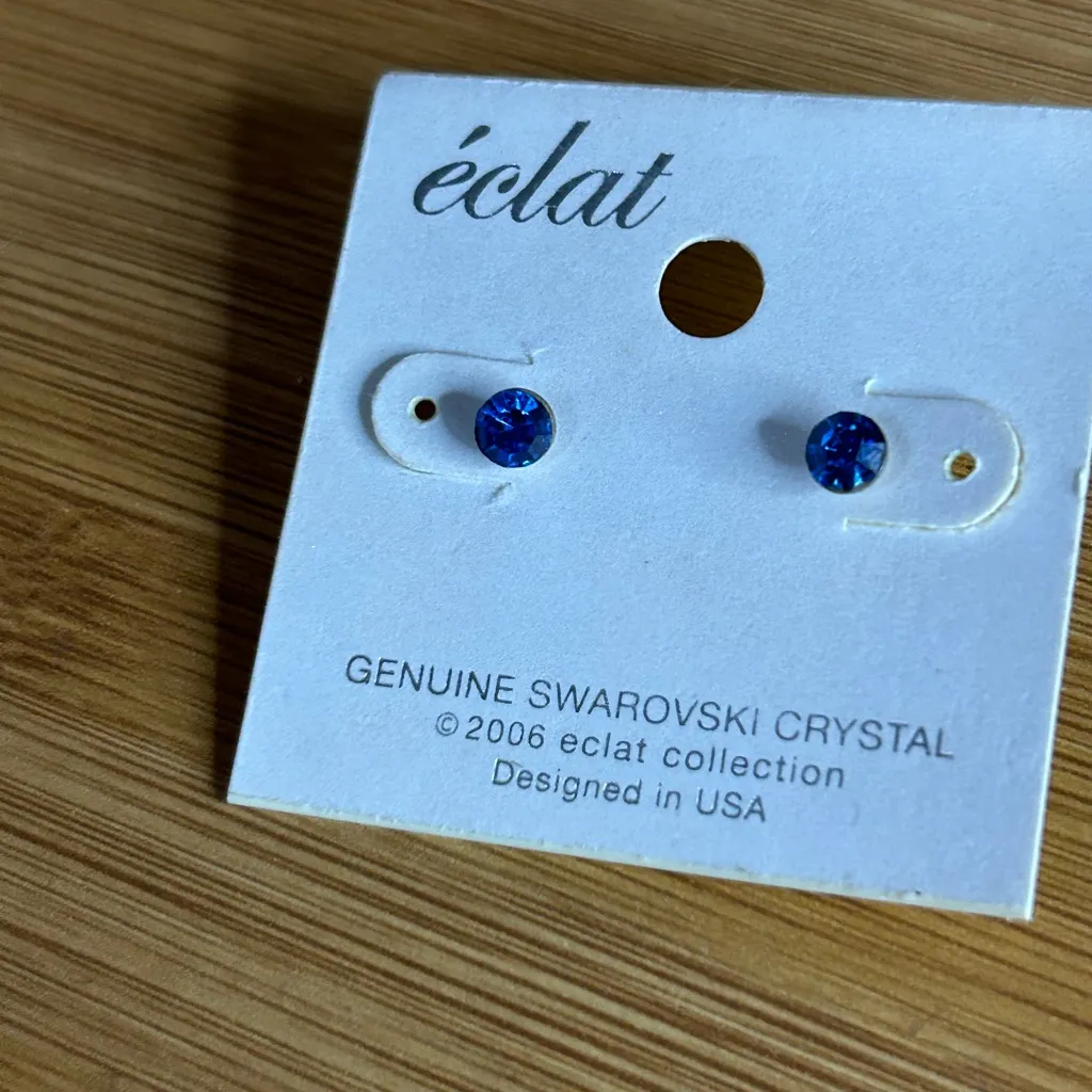 Sparkling Sapphire Blue Earrings - Image 4