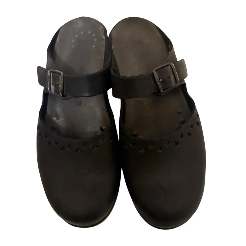 Mephisto Sandals Womens Black Leather Nubuck Wedge Comfort Mary Jane Shoes 39 Size 9 - Image 2