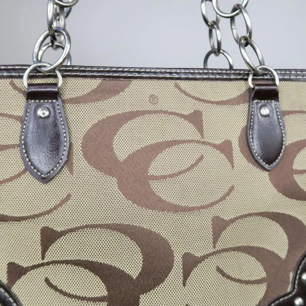 Vintage Y2K Brown CC Logo Shoulder Bag - Image 8