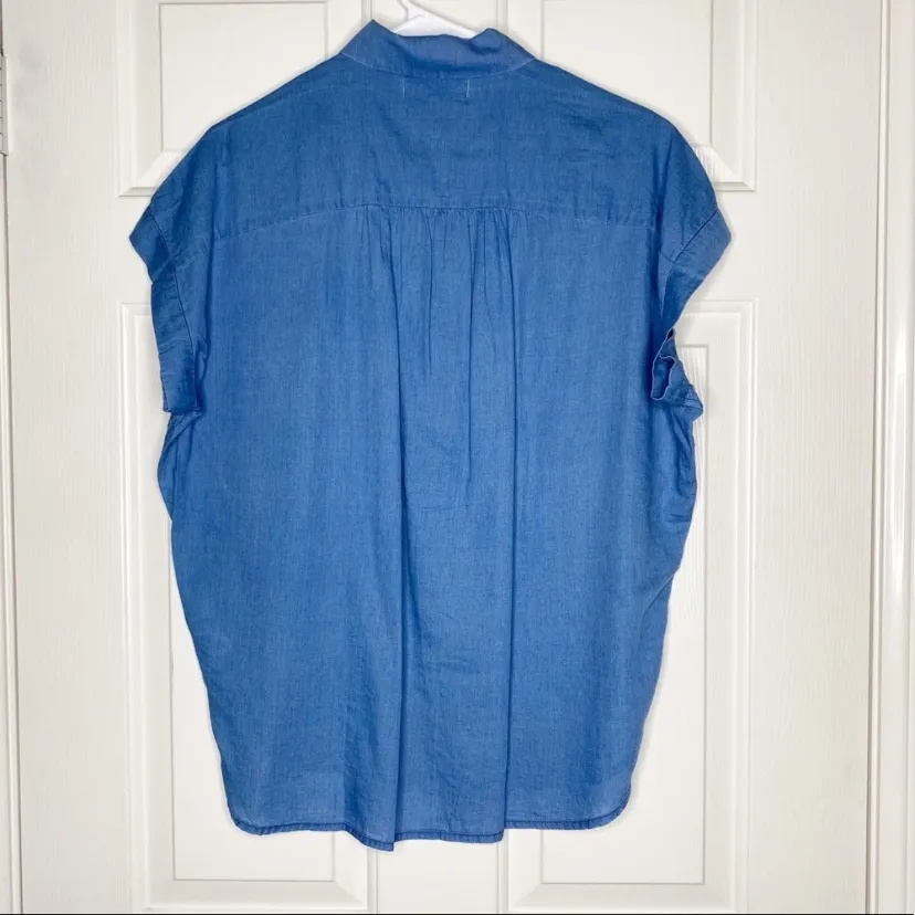 Madewell central shirt in bright indigo XS chambray denim western rodeo - Image 14