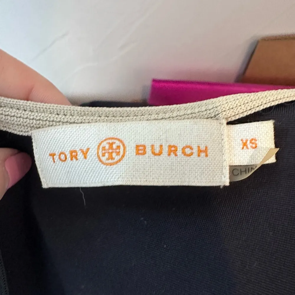 Tory Burch Sleeveless Black A-Line Sheath Dress White Trim XS Business Casual - Image 3