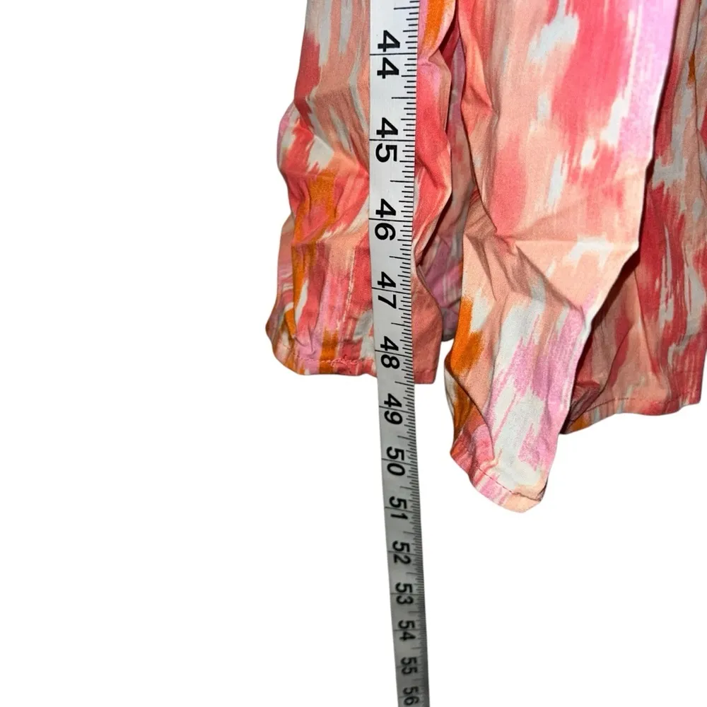 Orange Pink Dress Flowy Design Ties In the Back Women’s Size Large Ruffle Detail - Image 3