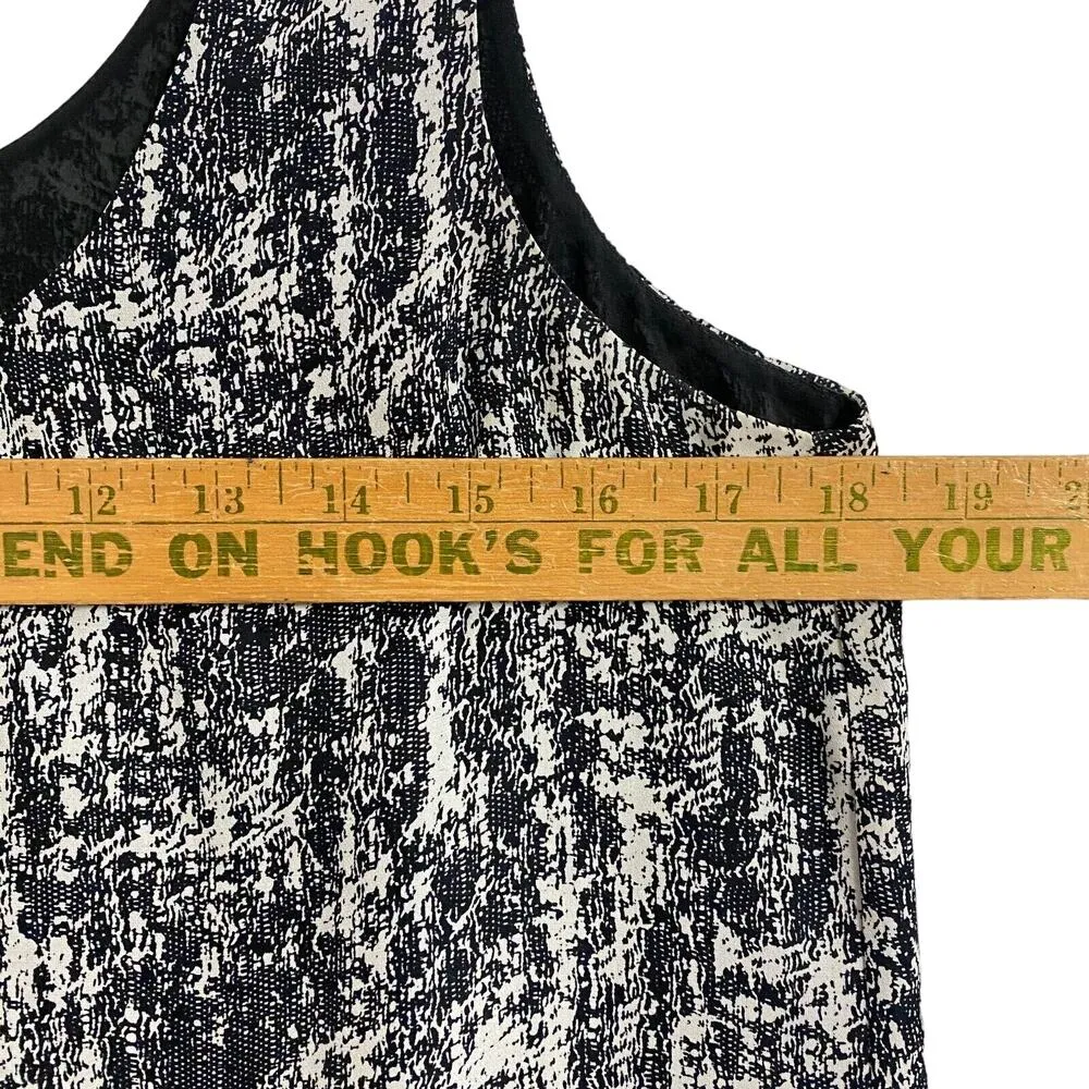 VINCE Silk Tank Top Sleeveless Burnout Black Scoop Neck Dual Layer Women's Sz M - Image 8