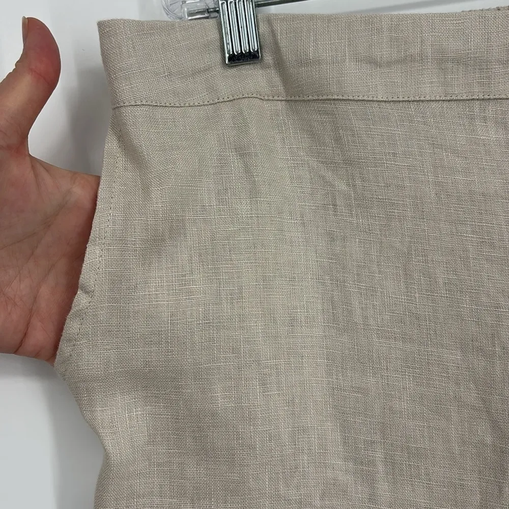 Iximo 100% Linen Paperbag Pants Women’s Size XXL in Light Tan Khaki New w/ tags! - Image 9