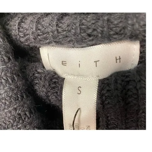 Keith Black Ribbed‎ Knit Turtleneck Cropped Long Sleeve Sweater - Image 3