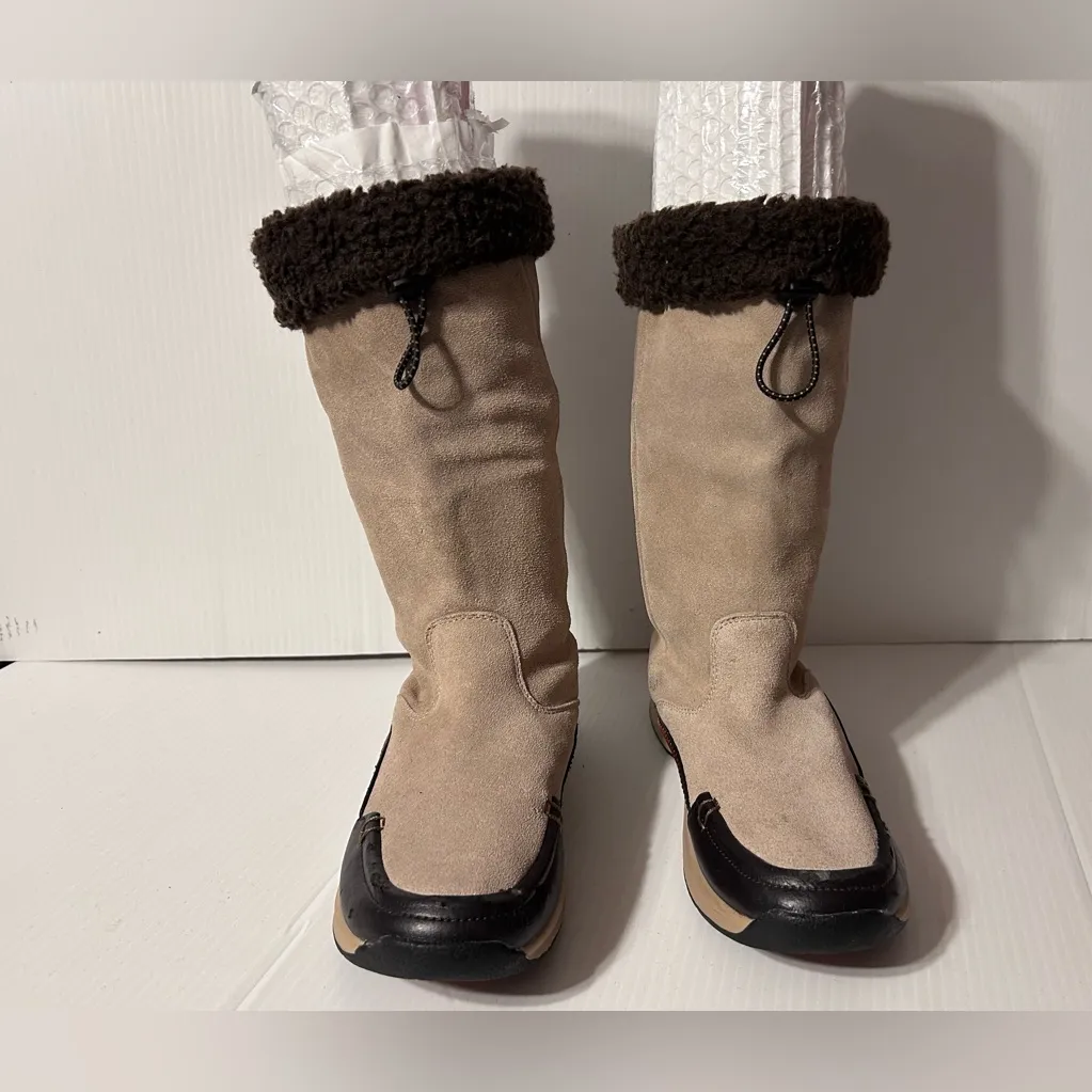 Lands’ End leather winter pull-on boots women size 8 1/2 - Image 3