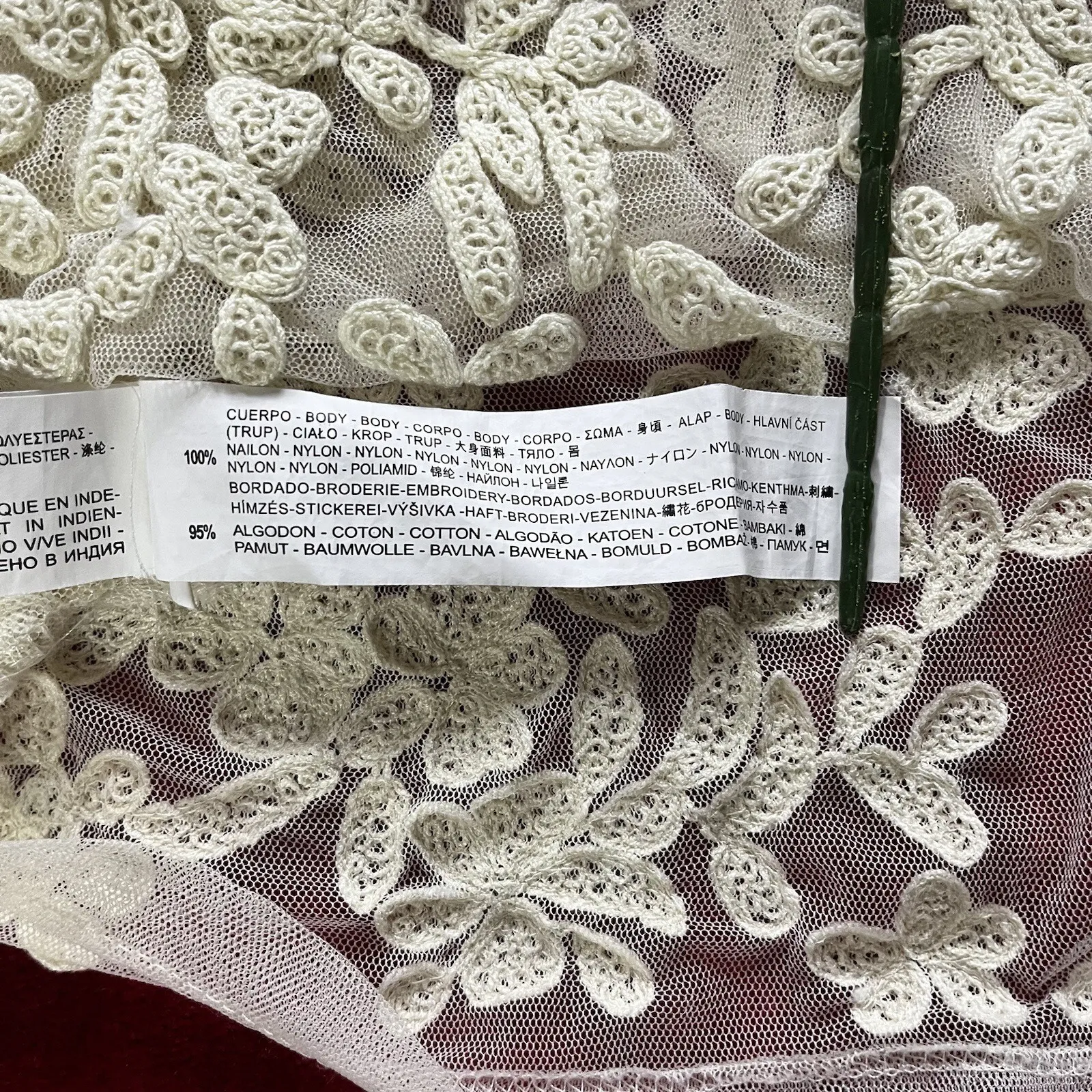 ZARA Trafaluc Women's Size S Off Ivory Floral Lace Sleeveless Top Stretch Blouse - Image 6