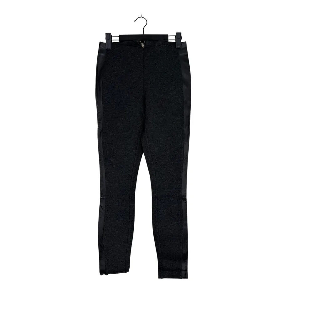 J Crew Gigi Ponte Knit Black Leather Tuxedo Stripe Ankle Pants 00 Black #3272 - Image 10