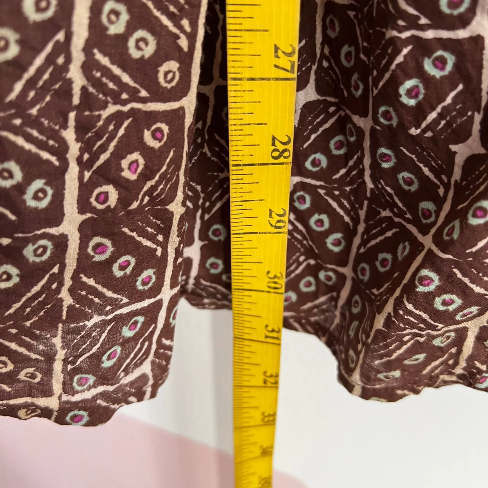 Vintage Y2K Brown Maxi Skirt 100% Cotton 2000s Boho Hippie Cottagecore Sz 10 / M Size M - Image 3