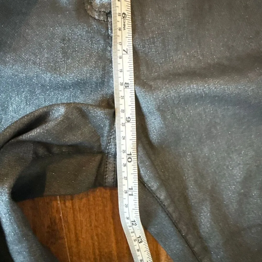 Boden pewter metallic coated skinny pant size 12 Silver - Image 5