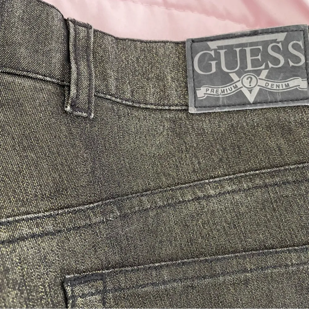 Guess Jeans Vintage 90’s black gold metallic thread Bootcut high rise jeans 29” - Image 4