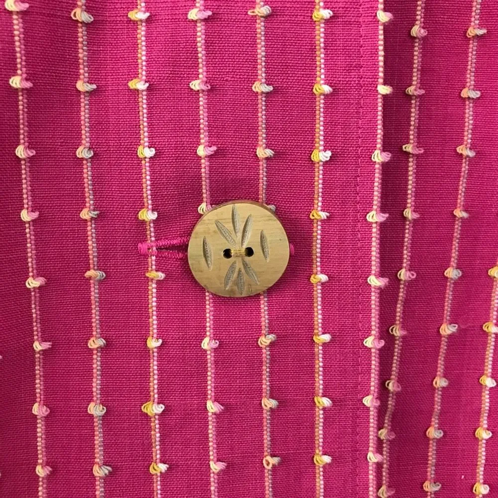 Vintage  Pink Cotton Canvas Classic Lagenlook Coastal jacket oversized S - Image 4