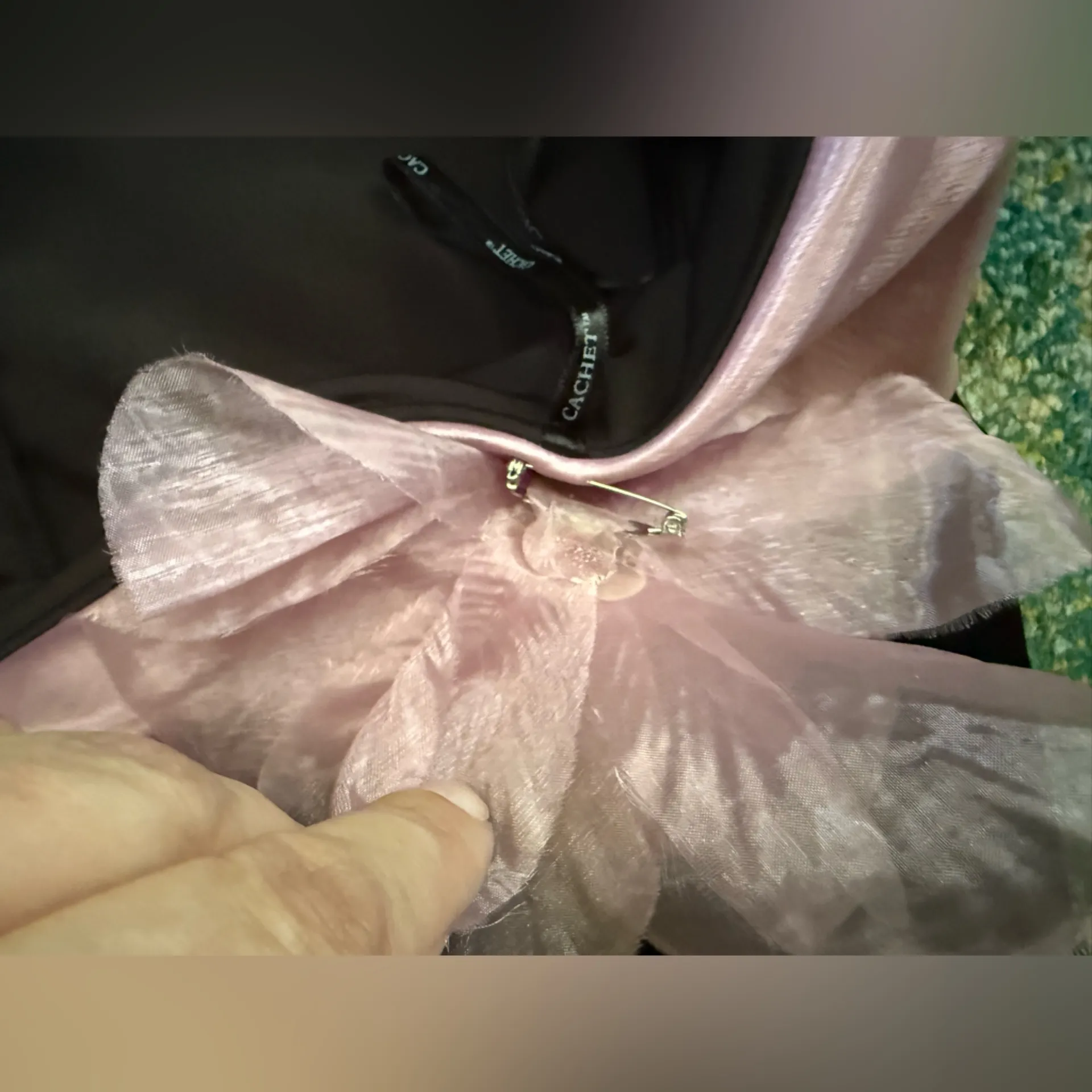 Vintage 90s Cachet black velvet off - Image 7