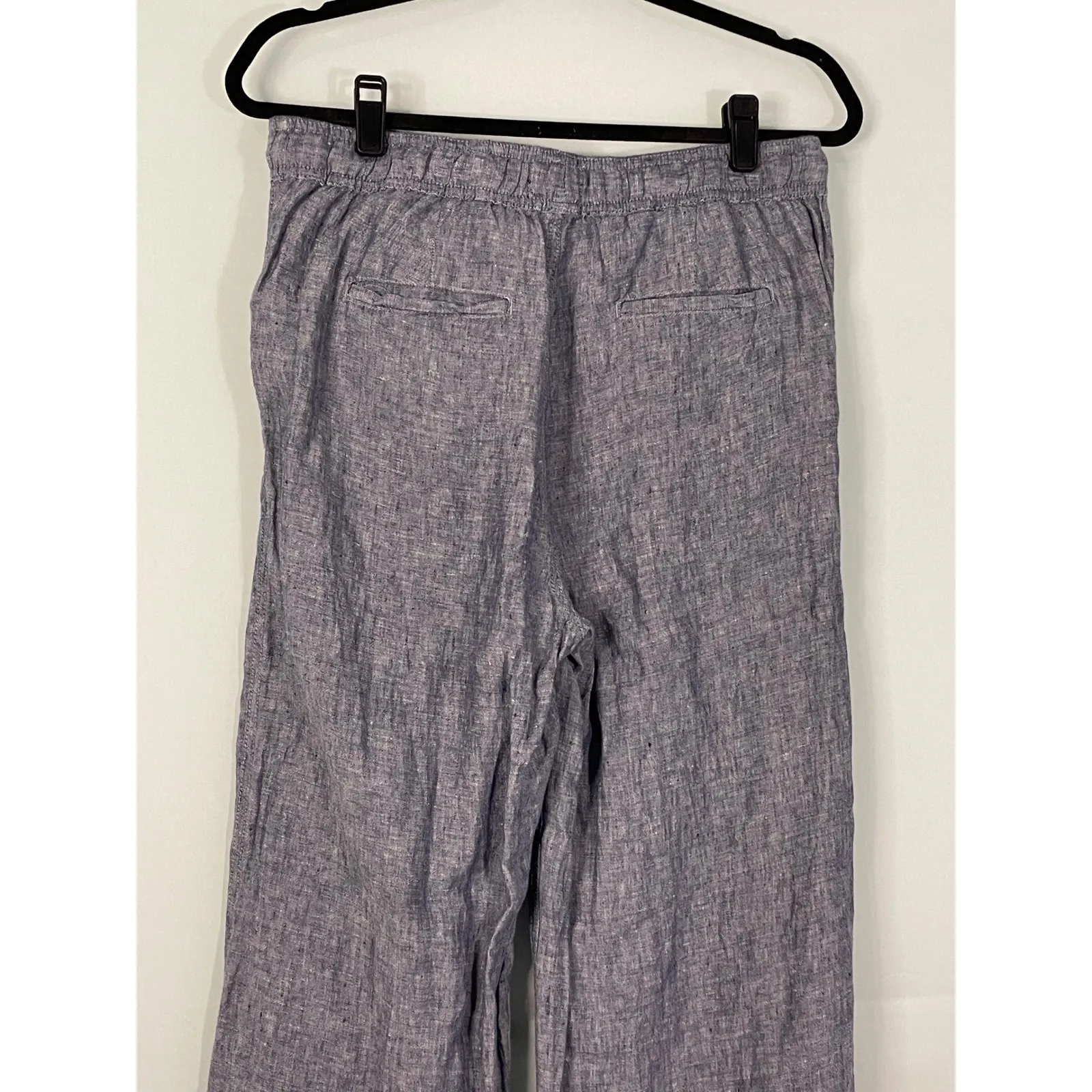 Jones New York Women 100% Linen Drawstring Waist Pants Blue Size M - Image 7