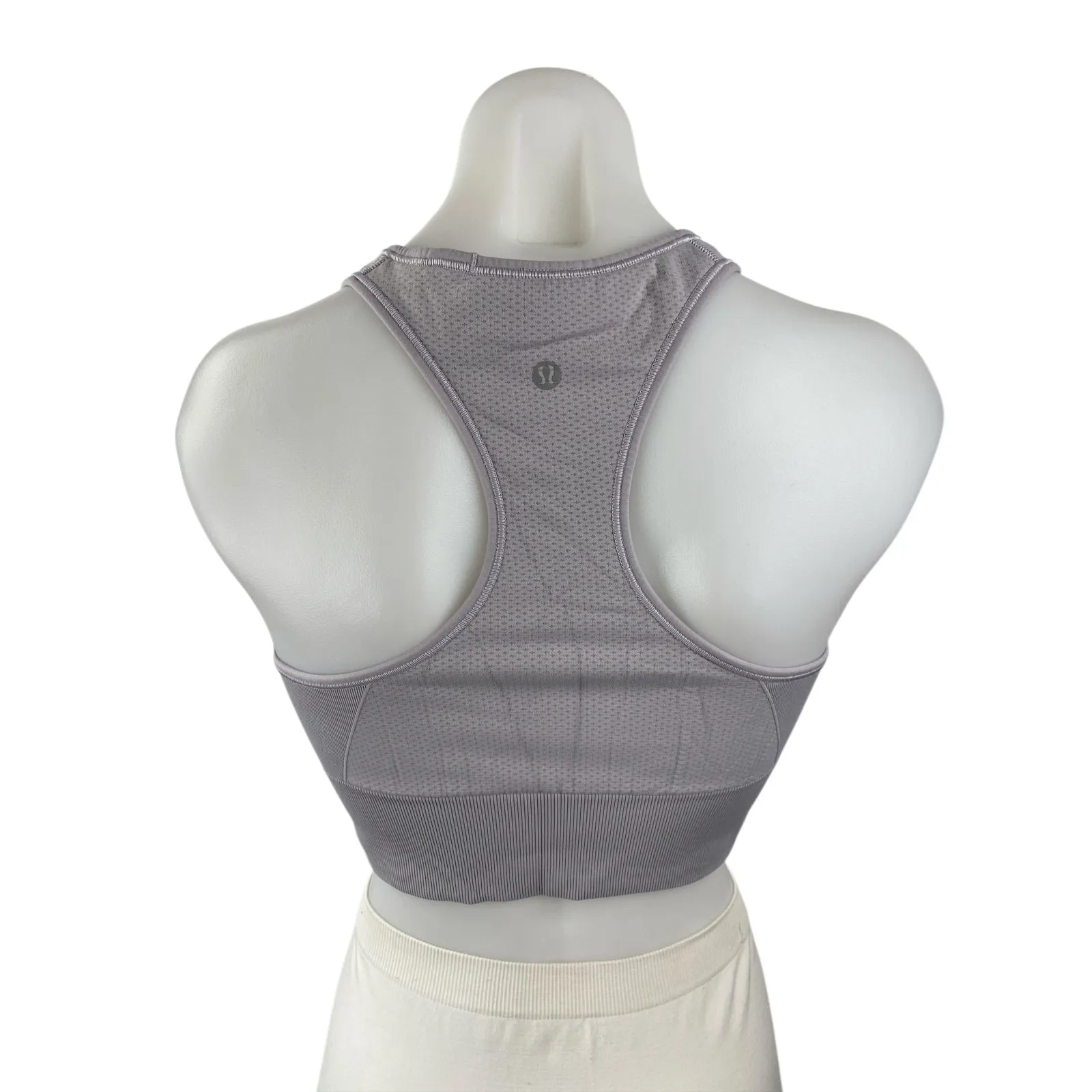 Lululemon Women's Gray Racerback Yoga Workout Athletic Sports Bra Crop Top Sz 8 - Image 2