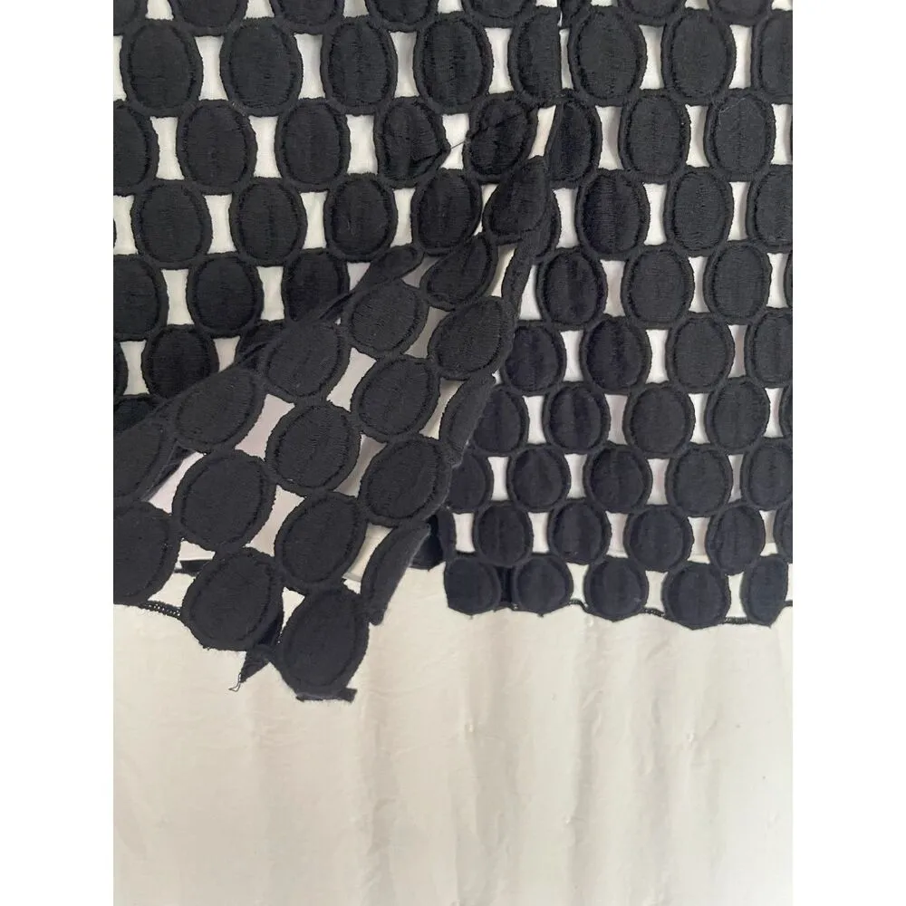 TALBOTS Women Thick Cotton Rayon Pencil Skirt Geo Sz 2P Dark Navy & White Preppy - Image 4