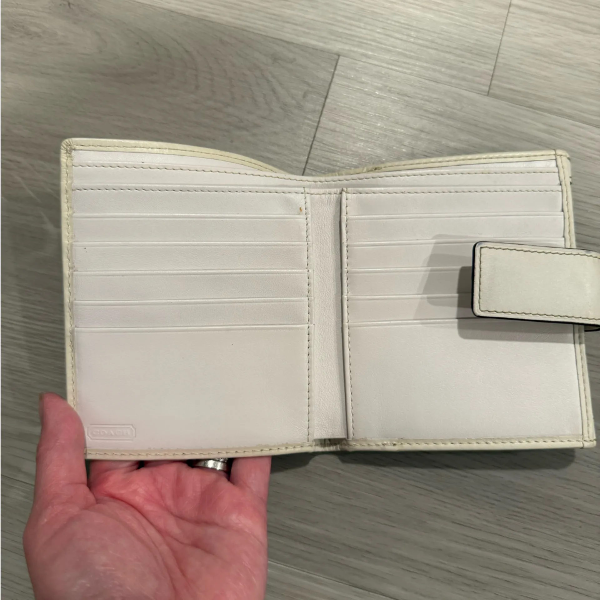 Coach denim blue and white y2k Wallet - Image 5